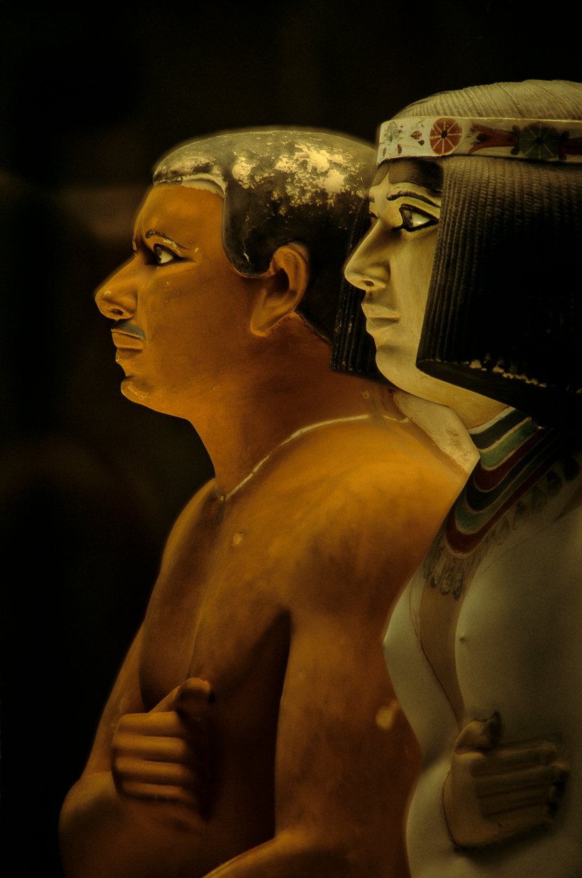 Rahotep és Nofret festett mészkőszobrai, 2002 (fotó) alkotó: Kenneth Garrett
