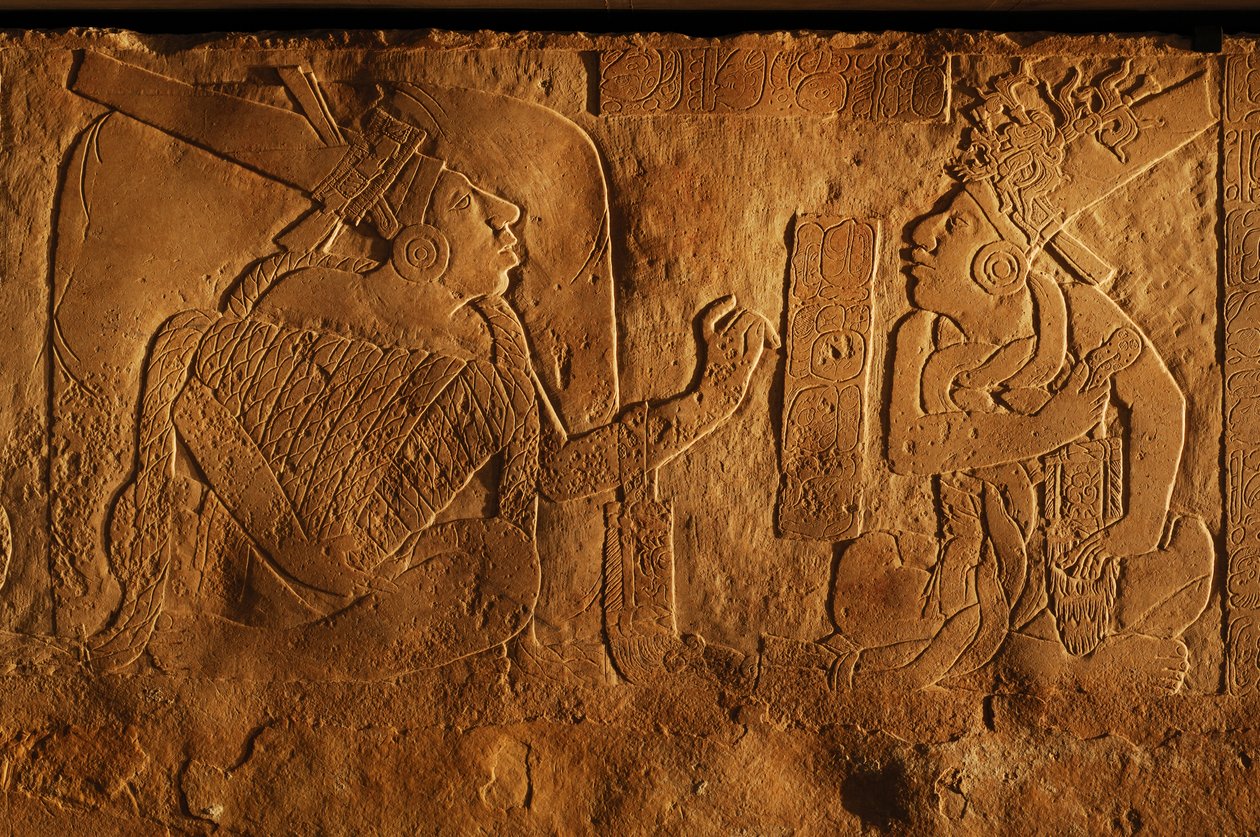Templom 19 trónpad, Palenque, Mexikó, Akhal Mo Nab faragása, 2005 (fotó) alkotó: Kenneth Garrett