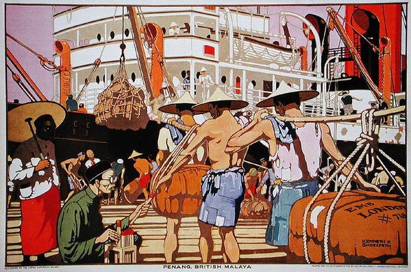 Penang, Brit Malajzia (színes litográfia) alkotó: Kenneth Shoesmith