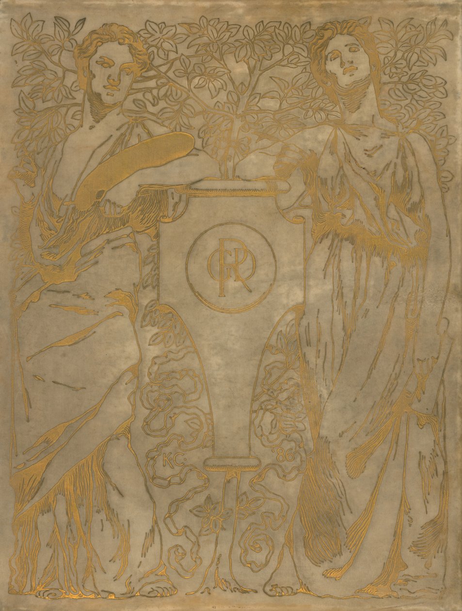 Dante Gabriel Rossetti (1828-82) „Az áldott Damozel” címlapja, 1886. alkotó: Kenyon Cox