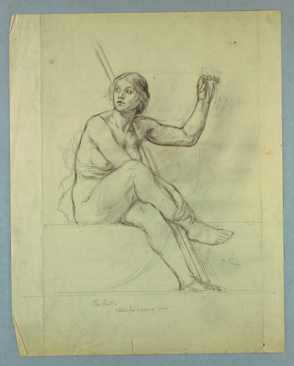 Law, Nude Study for "Contemplative Spirit of the East", Lunette in East Grand Staircase, Minnesota State Capitol, Saint Paul, MN alkotó: Kenyon Cox