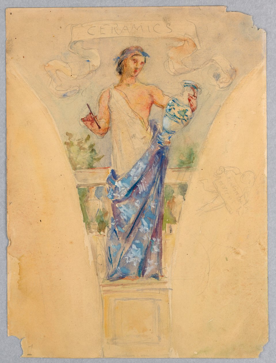 A „Ceramics” megszemélyesítése, Tanulmány a gyártó épületének kupolájához, World