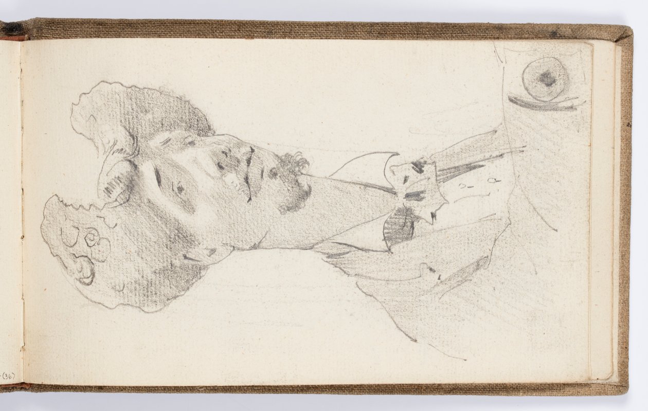 Vázlatfüzet oldala: Carolus-Duran karikatúrája alkotó: Kenyon Cox