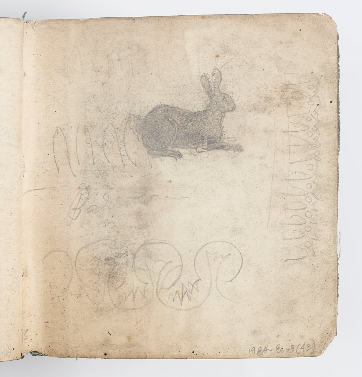 Vázlatfüzet oldala: Sketch of Rabbit alkotó: Kenyon Cox