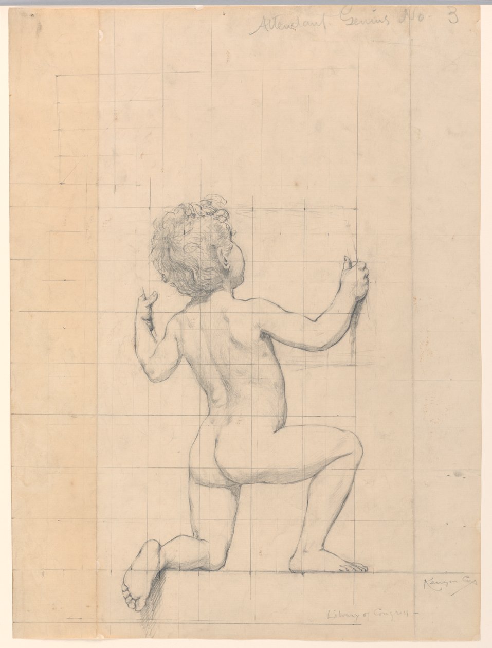 Tanulmány a "Genius", "The Arts", Library of Congress, Washington D.C. alkotó: Kenyon Cox