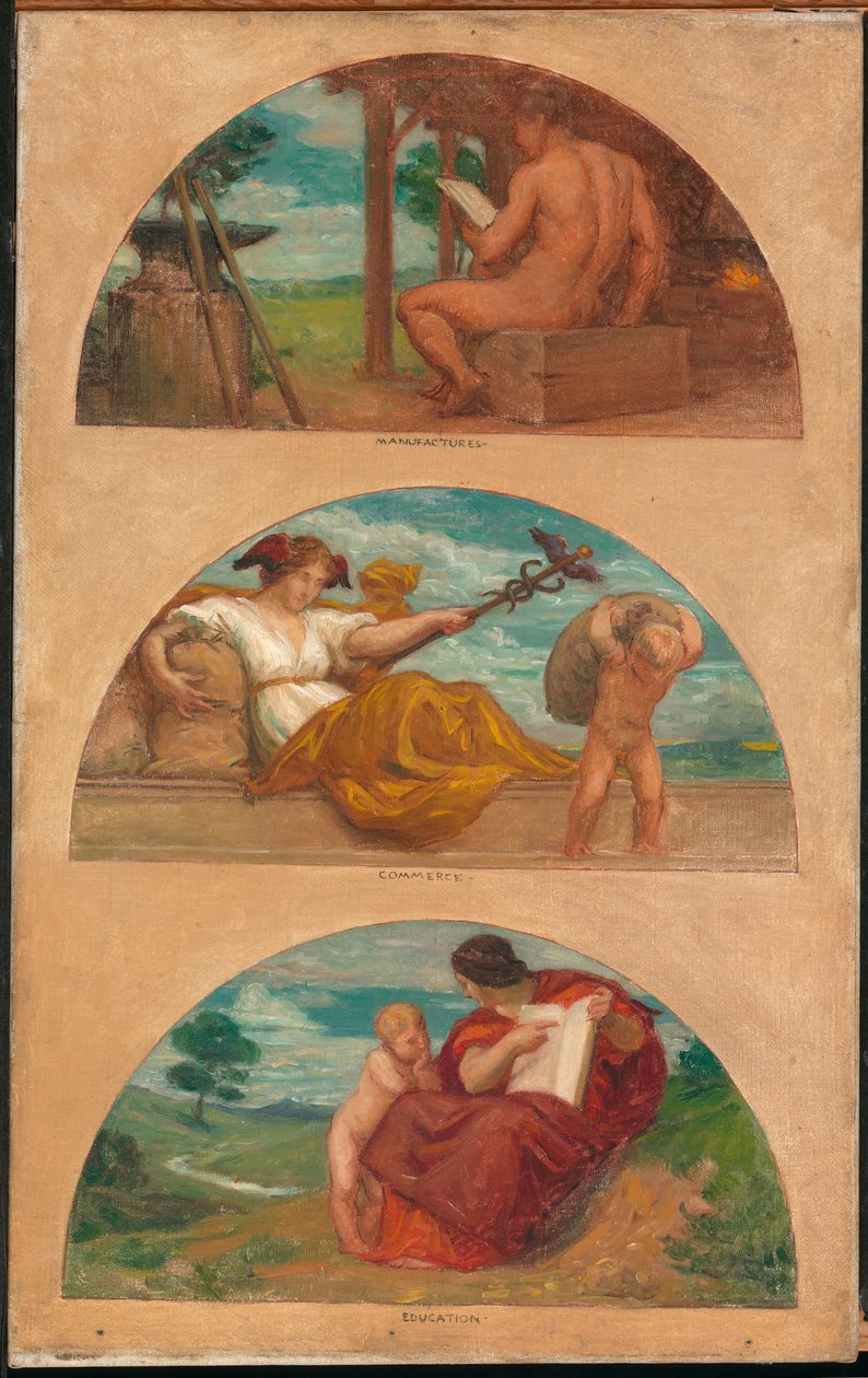 A civilizáció fejlődése: A kovácsműhely, a kereskedelem és az oktatás..., 1905-1906. alkotó: Kenyon Cox
