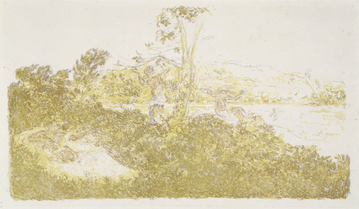 Personnages au bord de la mer (Figurák a tengerparton), 1900 körül (színes litográfia) alkotó: Ker Xavier Roussel