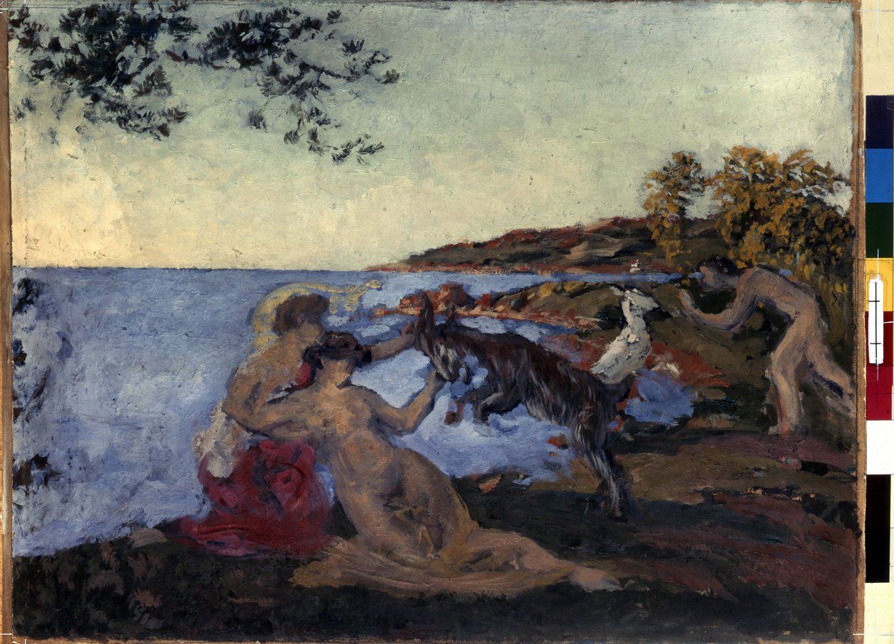 Mitológiai minta. Ker Xavier Roussel (1867-1944) festménye, 1903 körül. Olaj, karton. Nabis. Mérete: 47x62 cm. Ermitázs Múzeum, Szentpétervár (Szentpétervár) alkotó: Ker Xavier Roussel