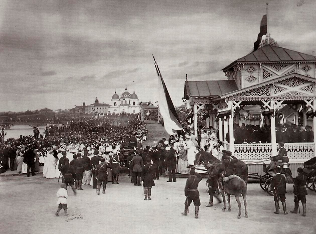 Az orosz cár Miklós Novocherkasskban, Oroszországban, 1891. alkotó: Kessler