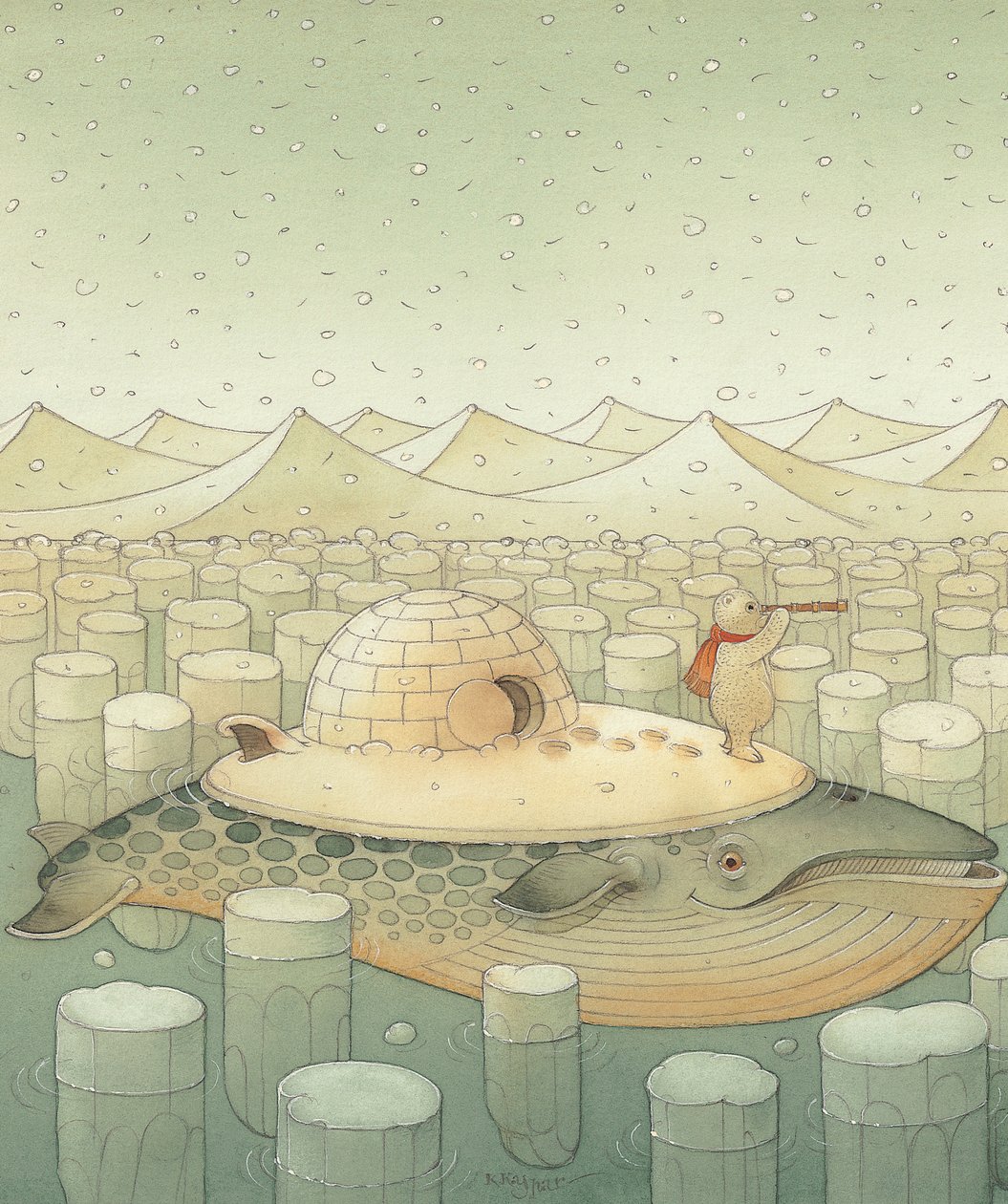 Sziget, 2005 (wc papíron) alkotó: Kestutis Kasparavicius