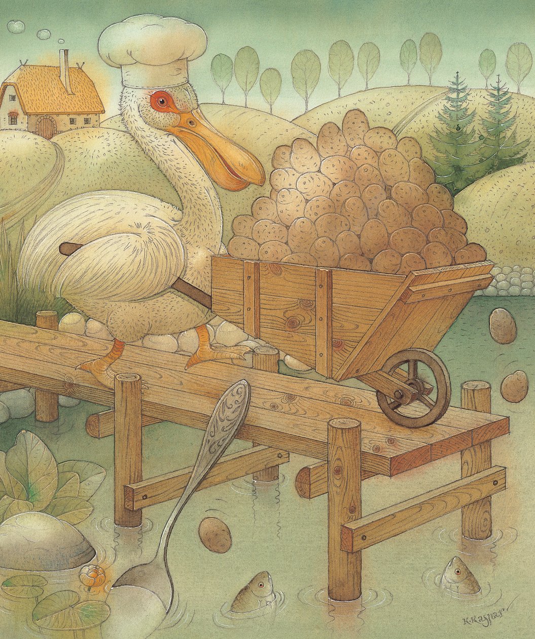 Pelikán, 2005 (wc papíron) alkotó: Kestutis Kasparavicius