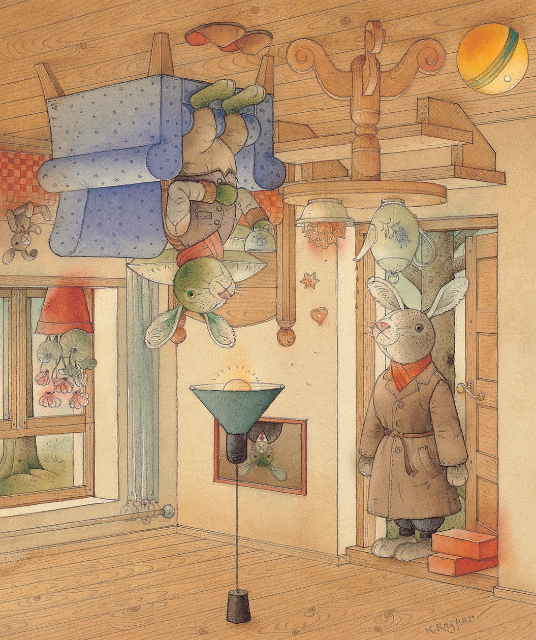 Két nyúl, 2005 (wc papíron) alkotó: Kestutis Kasparavicius