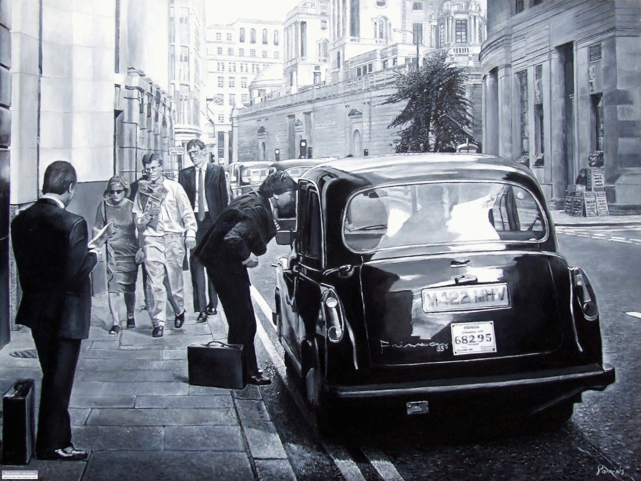 Taxibérlés, 2008 (olajok) alkotó: Kevin Guild of Railway Artist Parrish