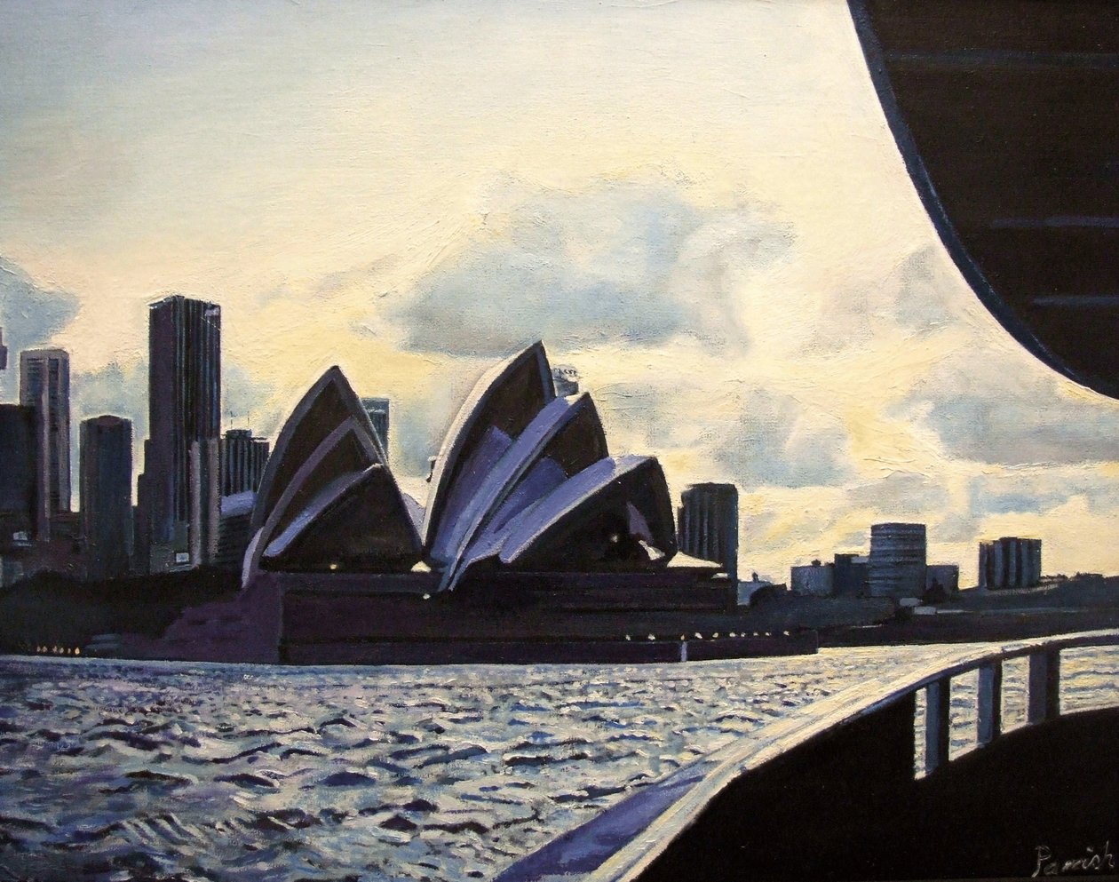Kilátás a kompról, 2008 alkotó: Kevin Guild of Railway Artist Parrish