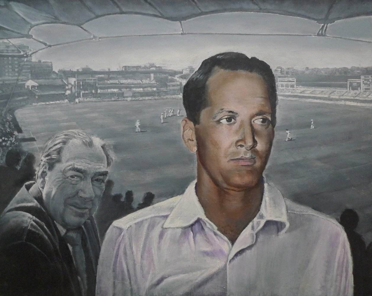 “Dolly” With John Arlott At Lords (painting) alkotó: Kevin Parrish