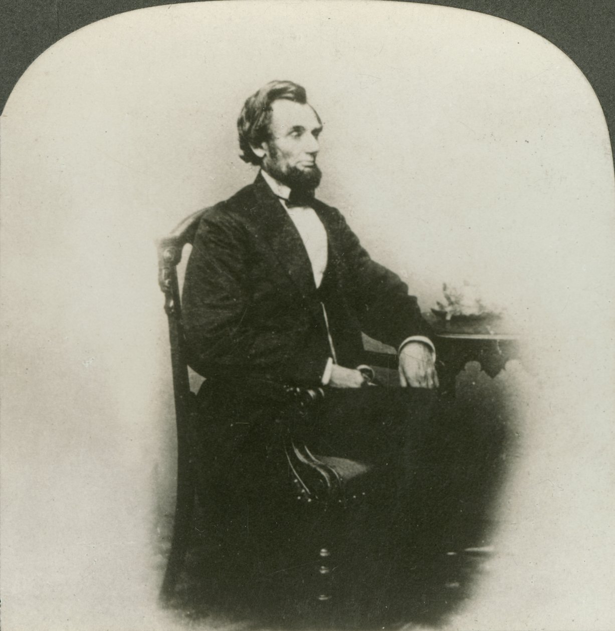 Abraham Lincoln (1809-65) ritka régi háromdimenziós portréja. alkotó: Keystone View Company