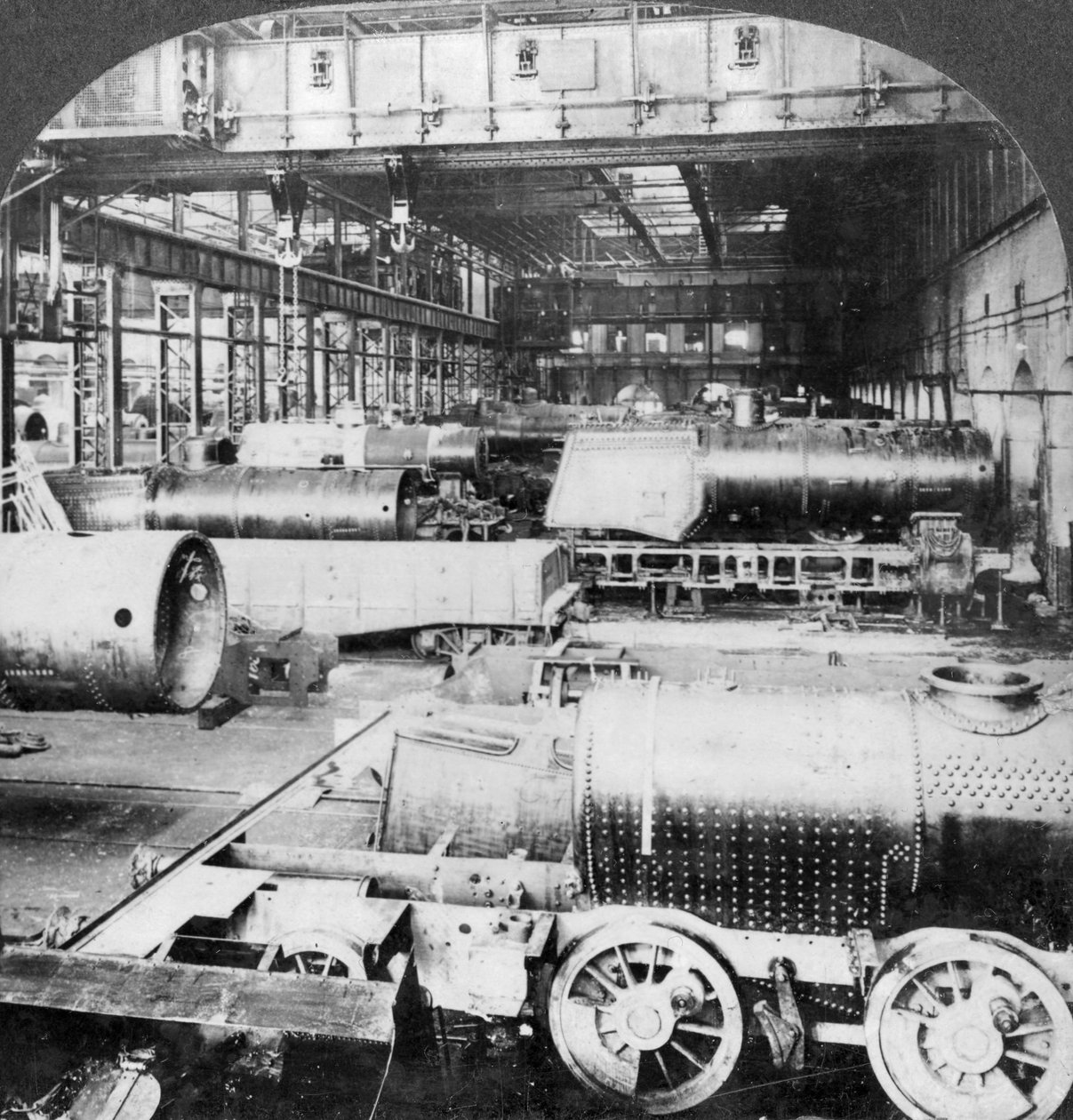 Építőműhely, Baldwin Locomotive Works, Philadelphia, Pennsylvania, USA, XX. század alkotó: Keystone View Company