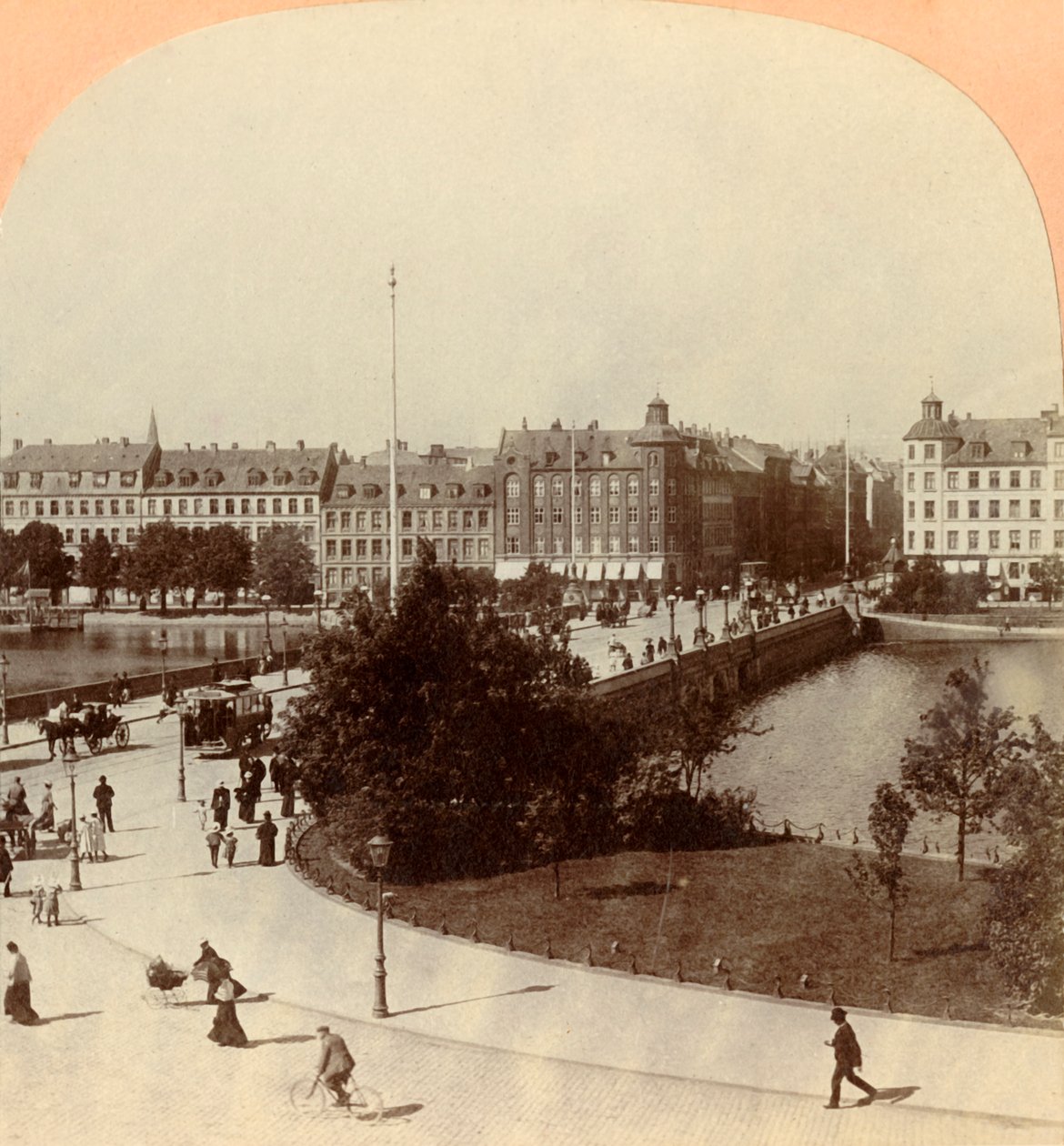 Louise Queen Bridge, Koppenhága, Dánia, 1901. alkotó: Keystone View Company