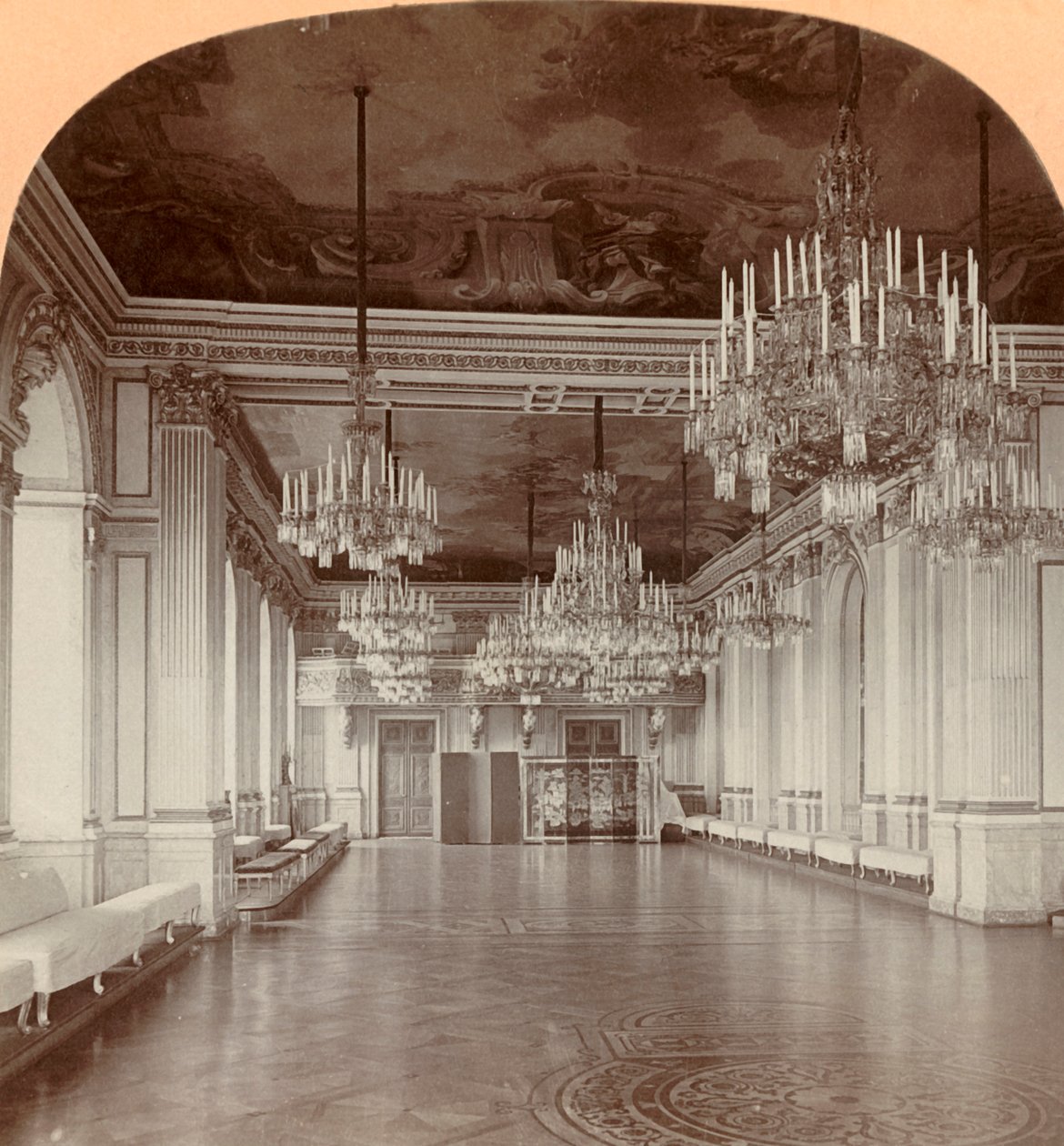 Táncterem, Királyi Palota, Stockholm, Svédország, 1901. alkotó: Keystone View Company