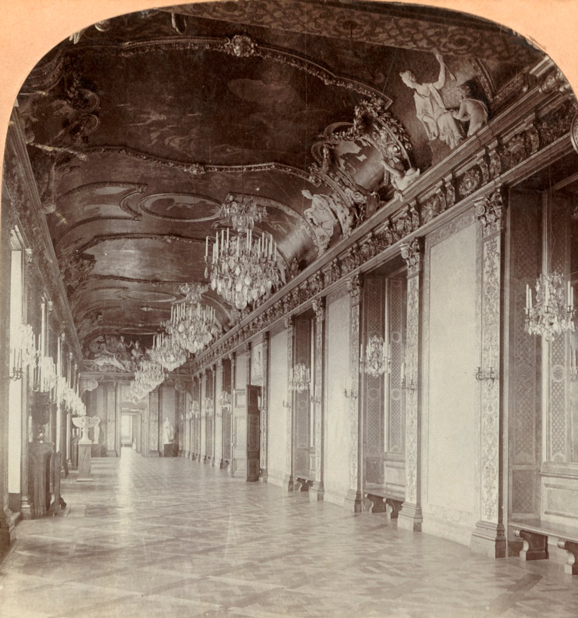 A Nagy Díszterem, Királyi Palota, Stockholm, Svédország, 1901. alkotó: Keystone View Company