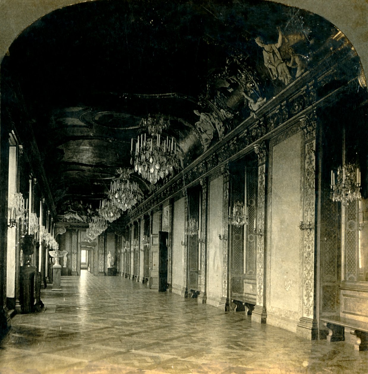 A Nagy Díszterem, Királyi Palota, Stockholm, Svédország, 1904. alkotó: Keystone View Company