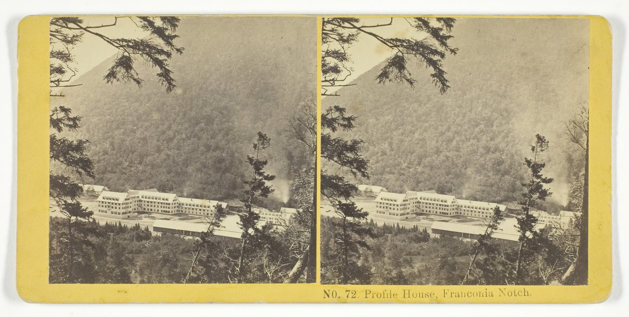 Profile House, Franconia Notch, 185575. Alkotók: Kilburn Brothers, BW Kilburn. alkotó: Kilburn Brothers, BW Kilburn