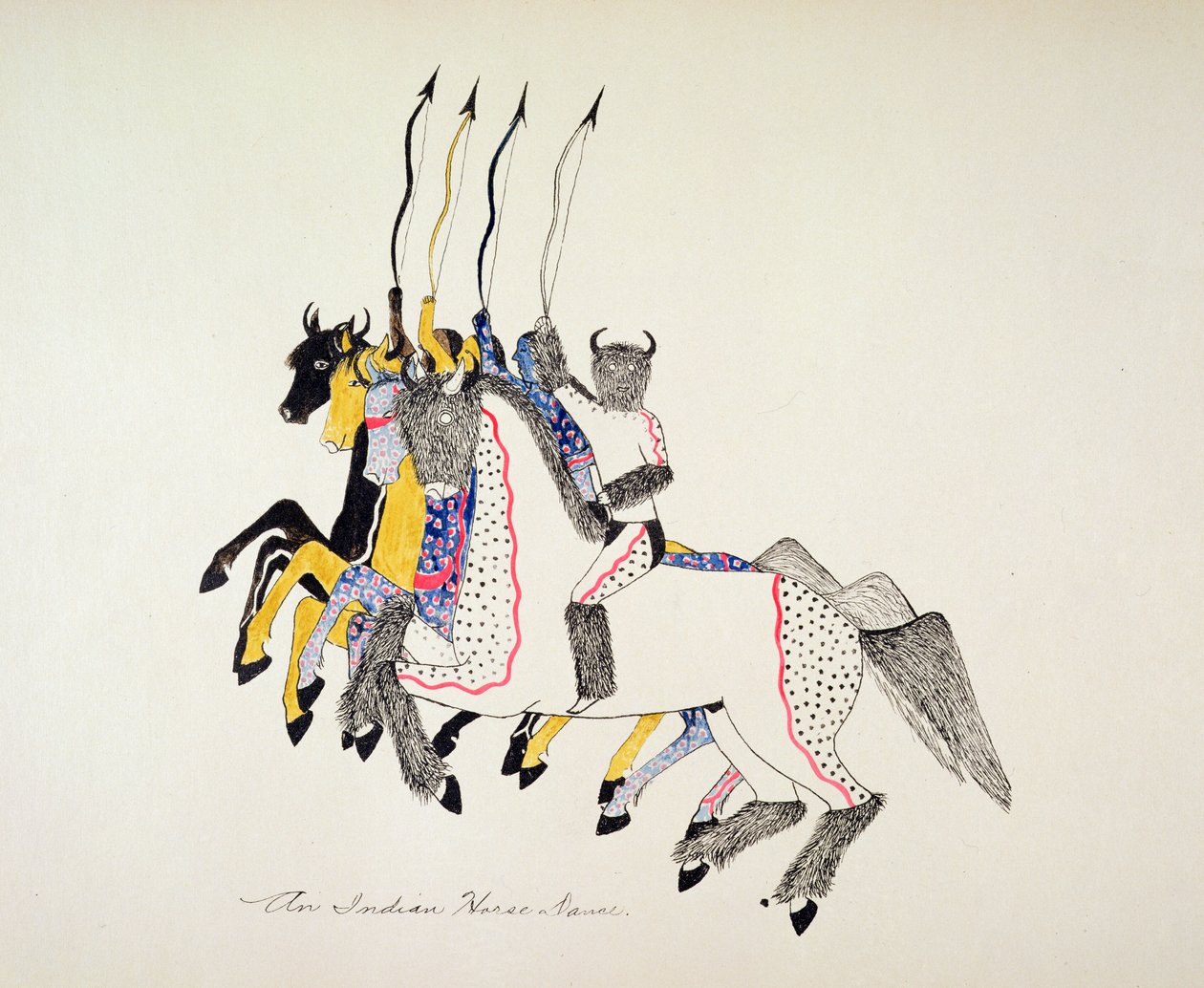 Indián lovastánc (pigment vászonra) alkotó: Kills Two