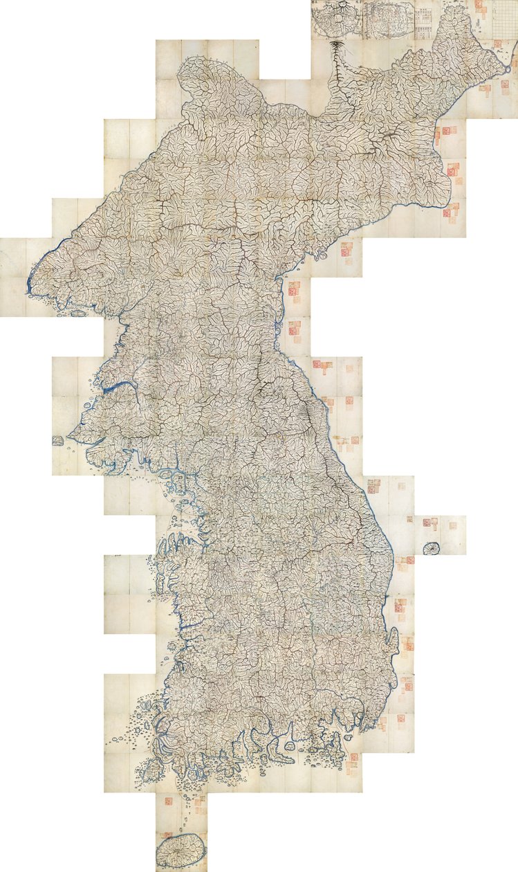 Daedongyeojido (a keleti föld nagy térképe) alkotó: Kim Jeong ho