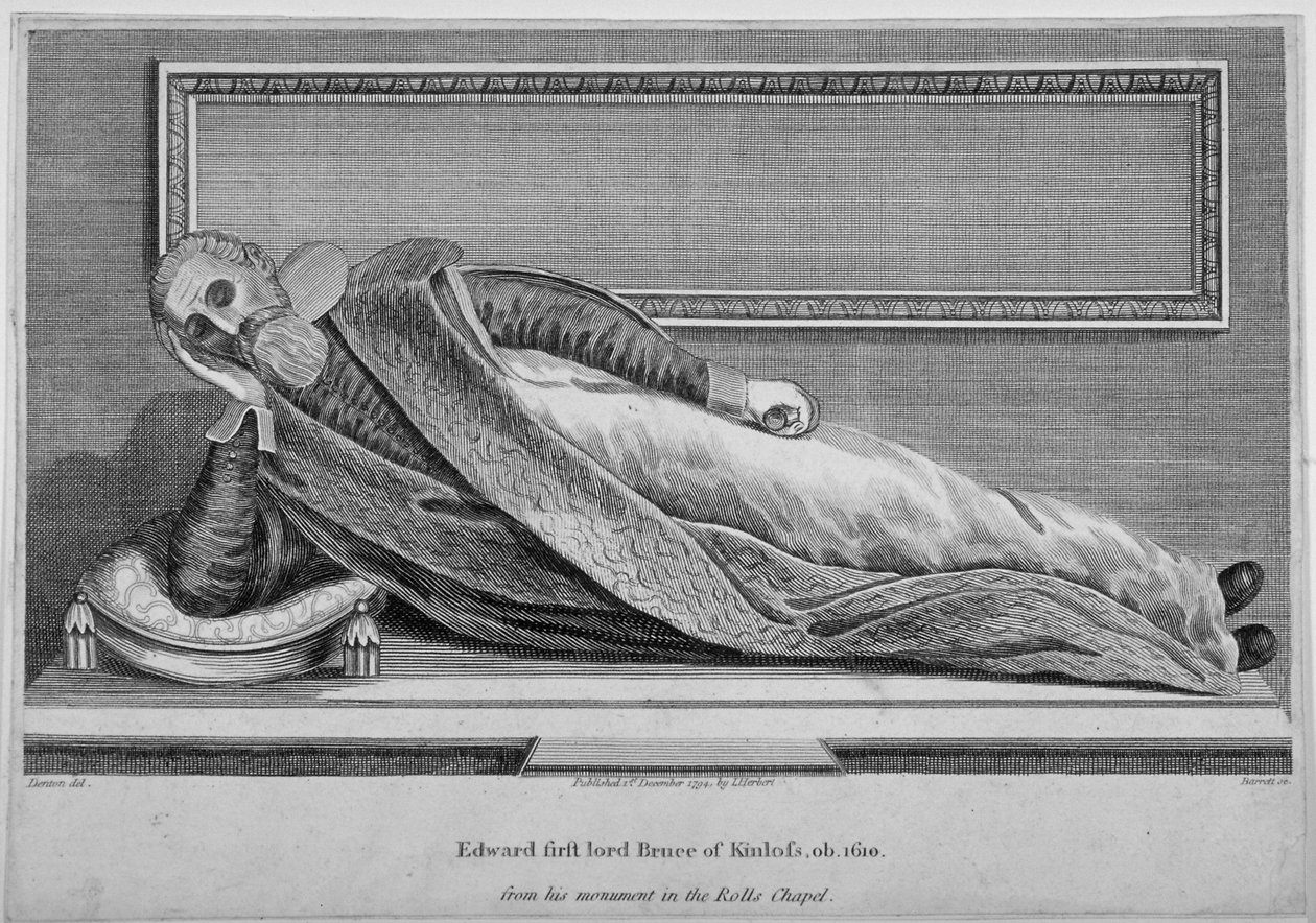 Sir Edward Bruce emlékműve a Rolls Chapelben, Chancery Lane, London, 1794 alkotó: King