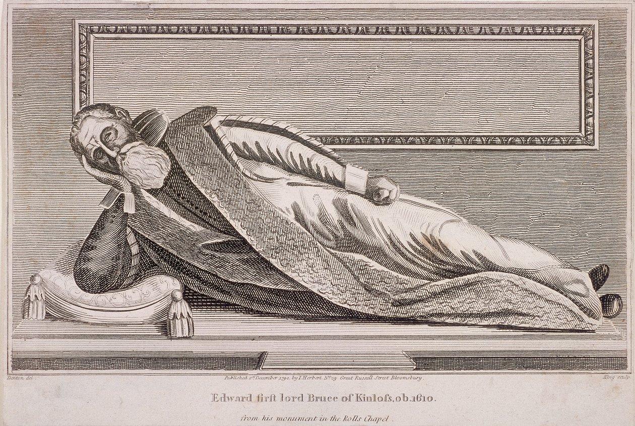Sir Edward Bruce emlékműve a Rolls Chapelben, Chancery Lane, London, 1794 alkotó: King