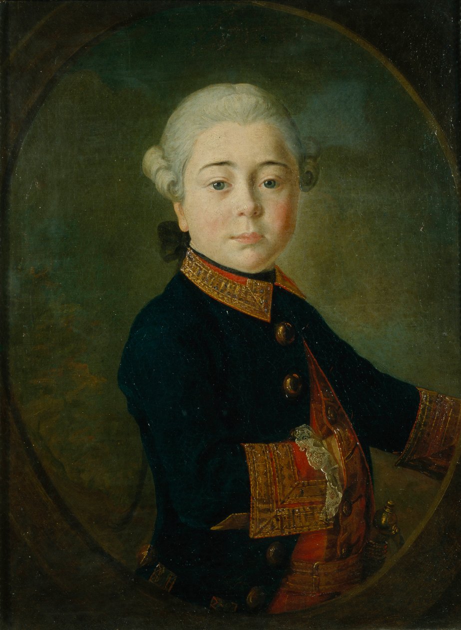 Nyikolaj Dmitrijevics Matyuskin gróf portréja gyermekével, 1763 alkotó: Kirill Ivanovich Golovachevsky