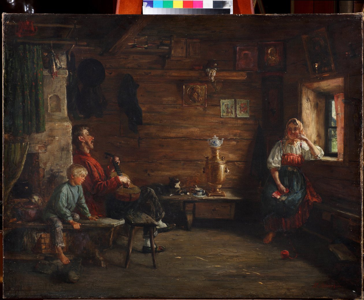 Családi idill Kirill Vikentievich Lemoch (Lemokh) (1841-1910), - Olaj, vászon - Magángyűjtemény alkotó: Kirill Vikentievich Lemoch