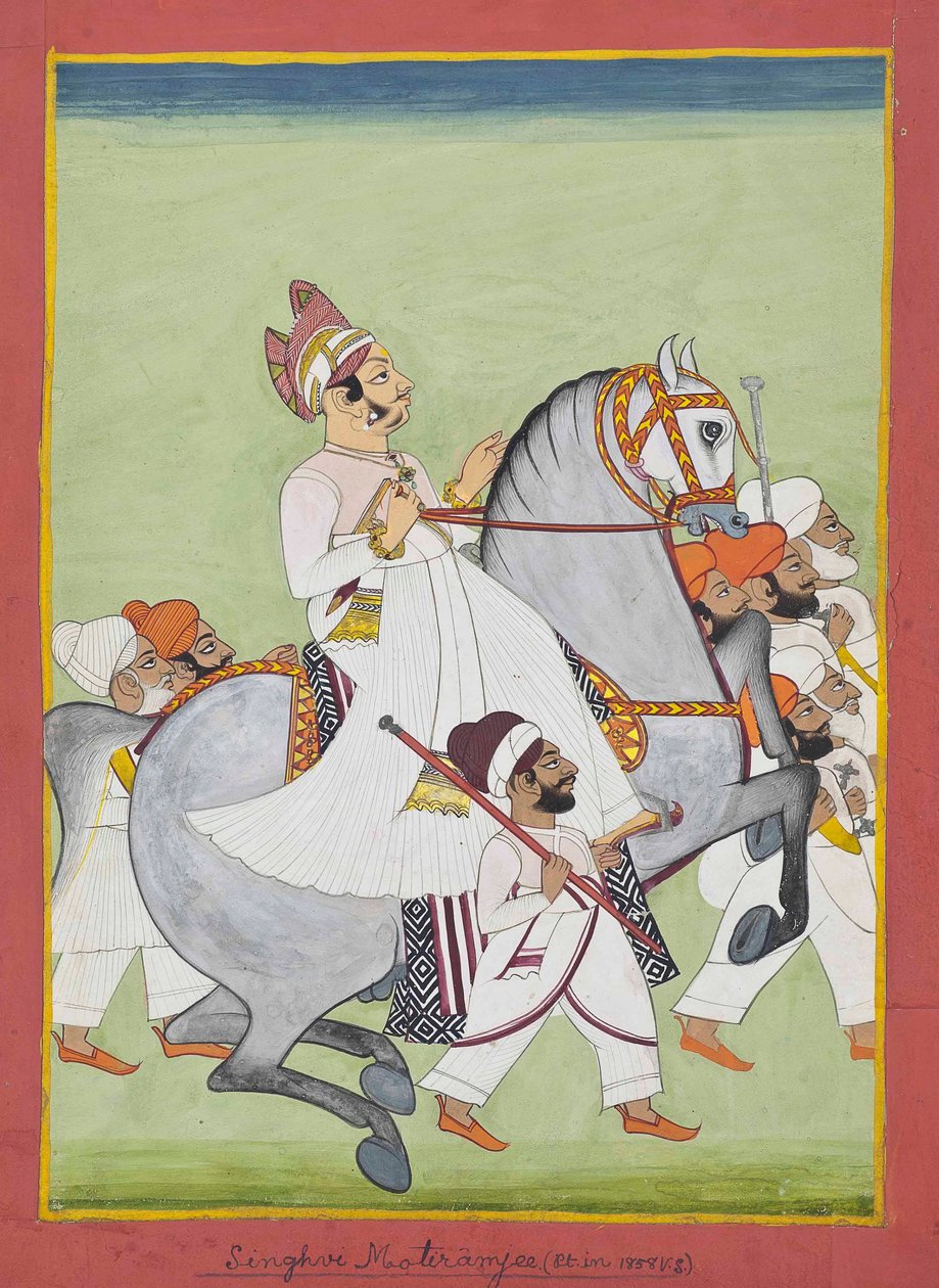 Singhji Motiram Ji lovas portréja, 1802/58 alkotó: Kiritaji Bhak