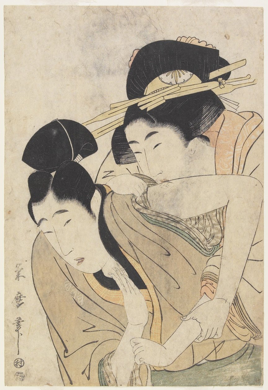 (Kurtizán és szeretője), 1800-1804 körül alkotó: Kitagawa Tsukimaro