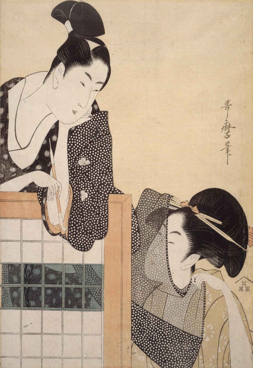 Pár álló képernyővel alkotó: Kitagawa Utamaro