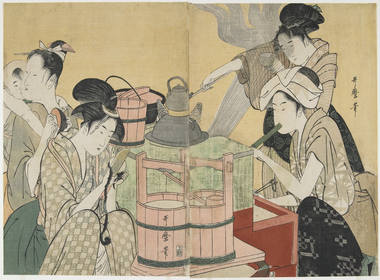 Konyhai jelenet, 1794-1795 alkotó: Kitagawa Utamaro