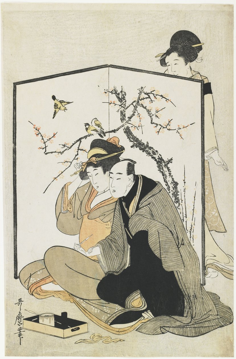 Férfi és nő dohányzás, c. 1804 alkotó: Kitagawa Utamaro