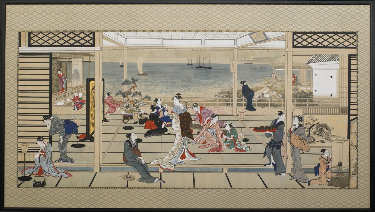 Holdfényes mulatság Dozo Sagami -nál alkotó: Kitagawa Utamaro