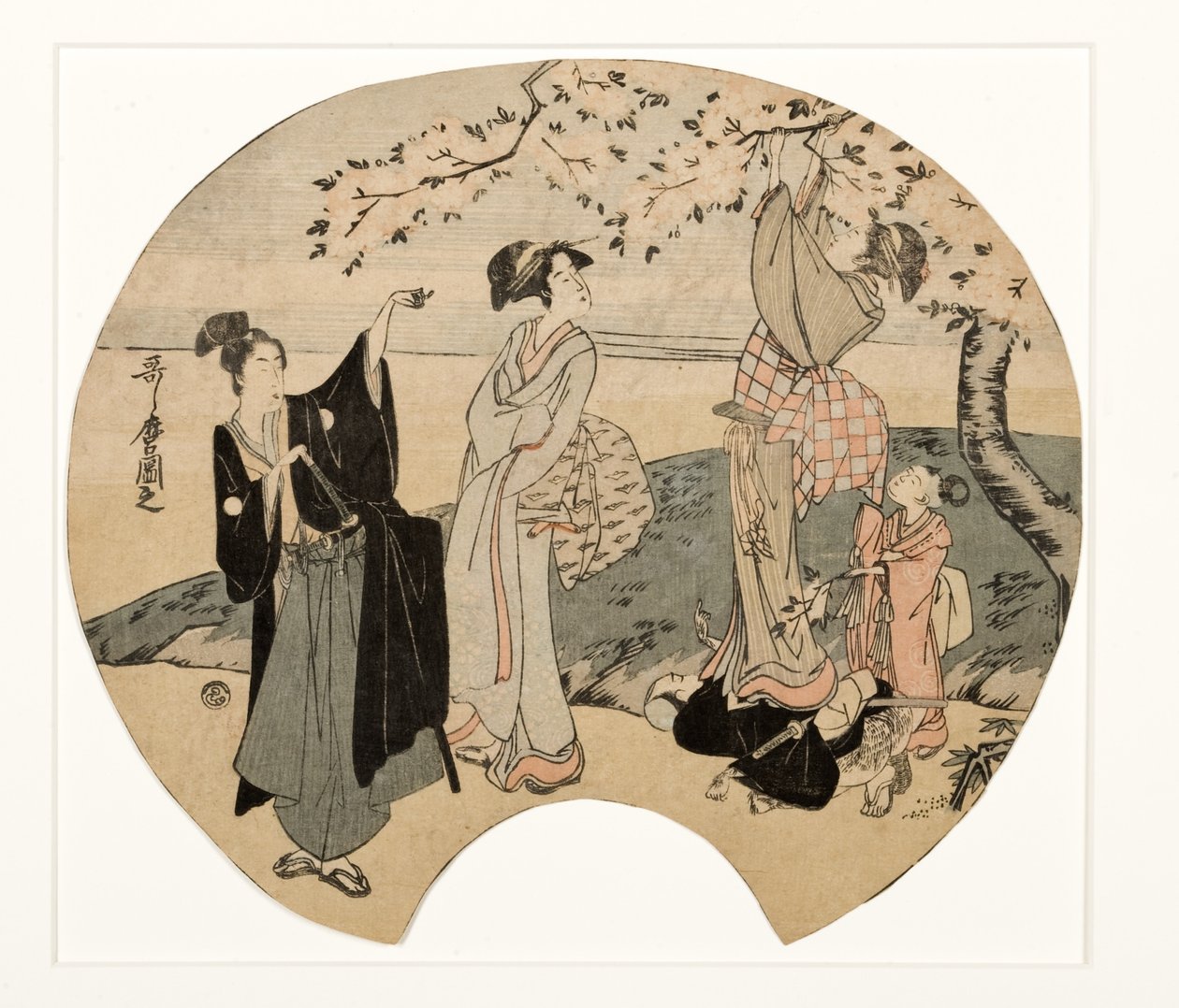 Cseresznyevirágok megtekintése, 1794-96 (fatömb) alkotó: Kitagawa Utamaro