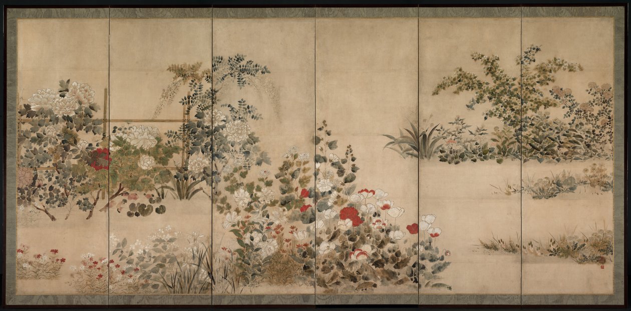 A négy évszak virágai, 1600-as évek közepe. alkotó: Kitagawa Sosetsu