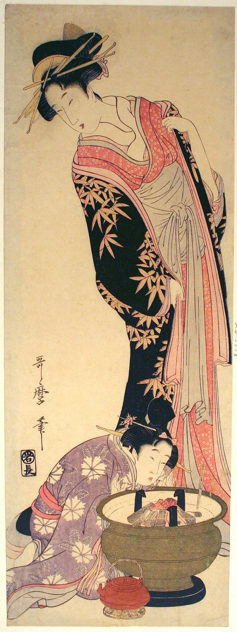 Egy udvarhölgy és kísérője alkotó: Kitagawa Utamaro