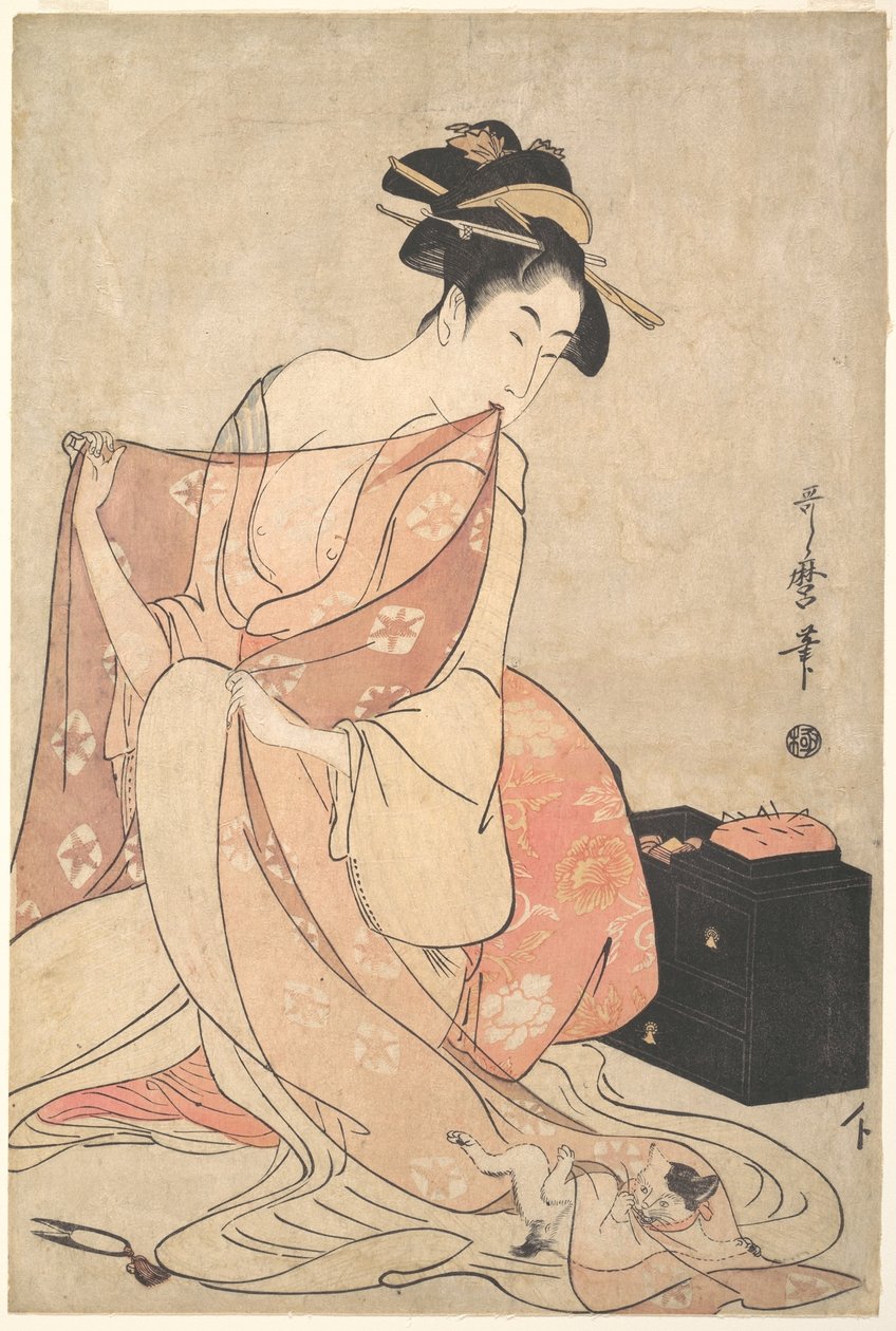 Egy nő és egy macska alkotó: Kitagawa Utamaro