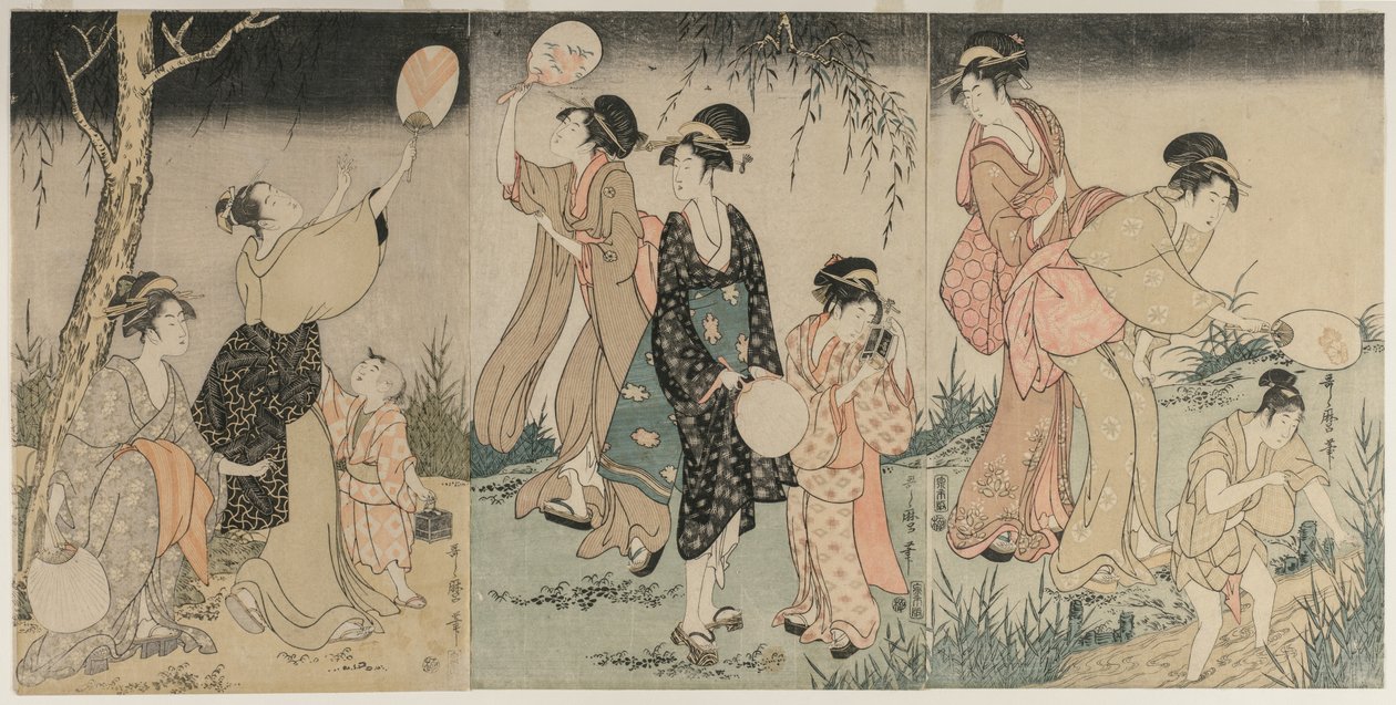 Szentjánosbogarak fogása alkotó: Kitagawa Utamaro