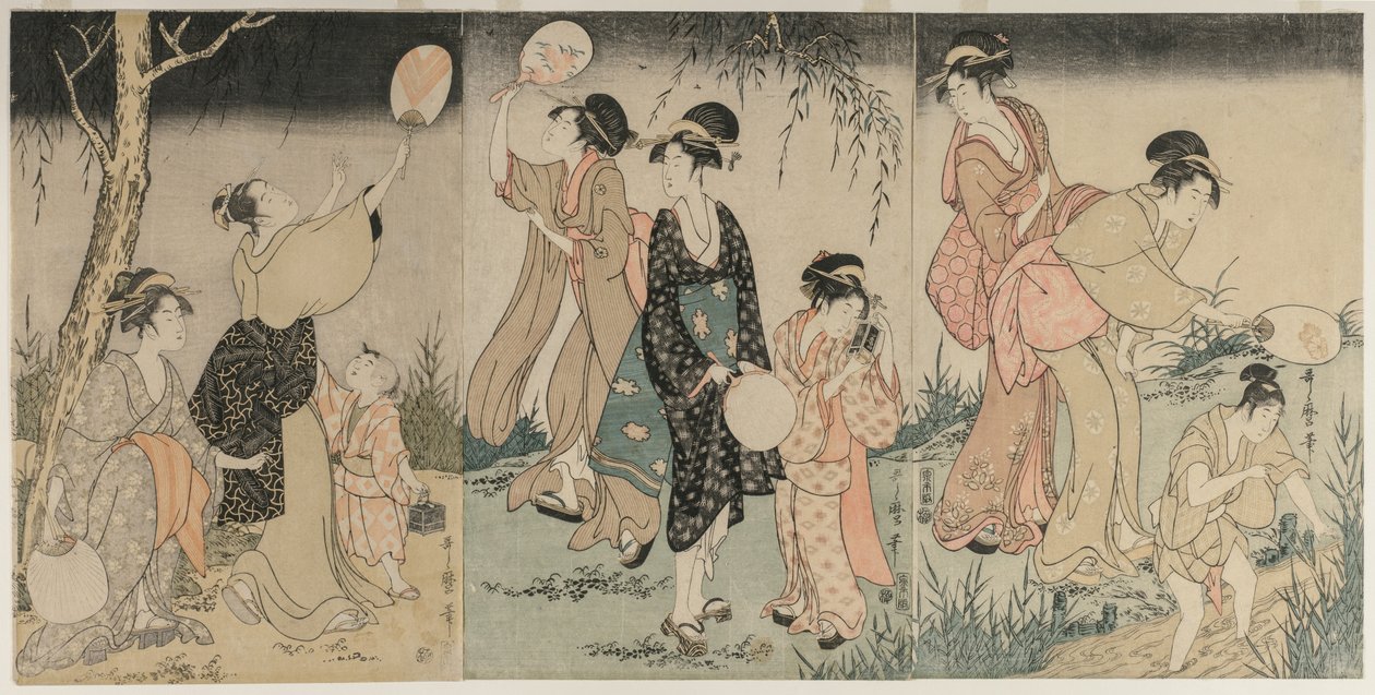 Szentjánosbogarak fogása, c. 1796-1797. alkotó: Kitagawa Utamaro