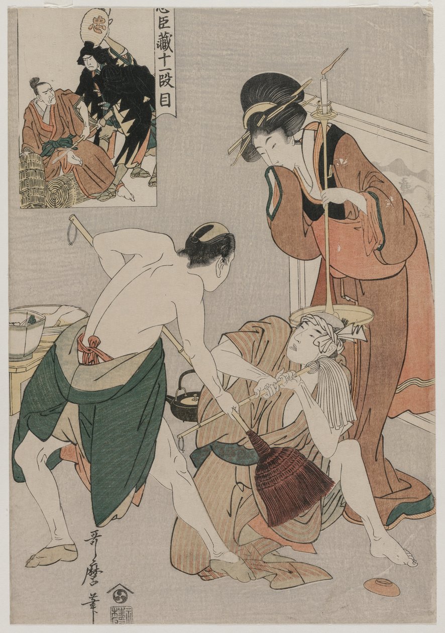 Chushingura: A hűség tárházának XI. felvonása, 1790-es évek vége. alkotó: Kitagawa Utamaro