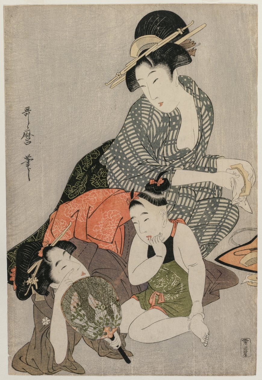 Tisztítófésűk, c. 1790-es évek vége. alkotó: Kitagawa Utamaro