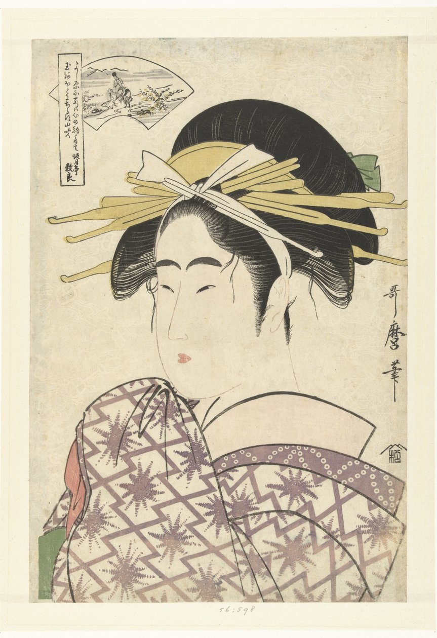 Kurtizán és az Ide Tama folyó The Six Tama Rivers (sorozat címe) alkotó: Kitagawa Utamaro