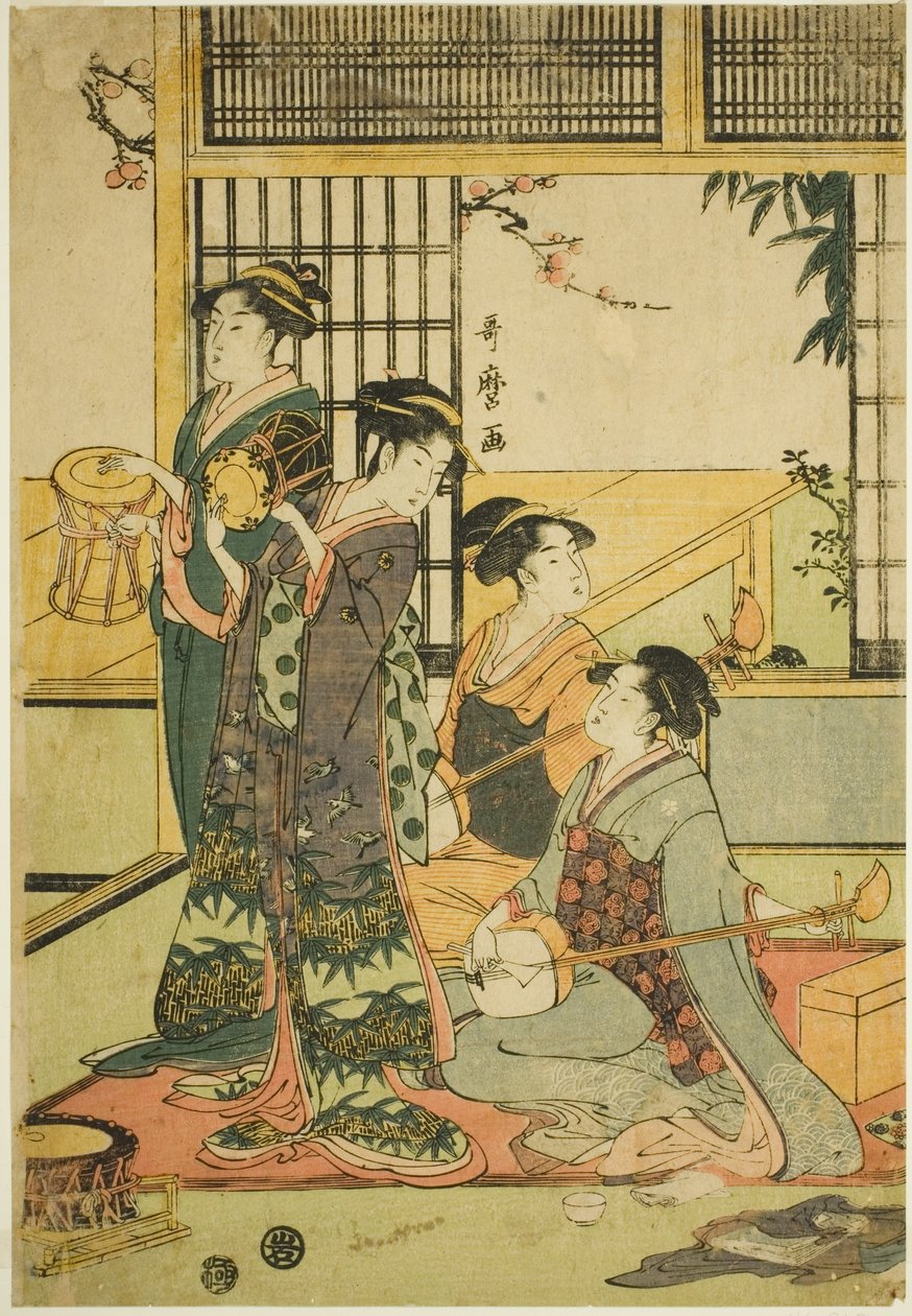 Dobok és Shamisen alkotó: Kitagawa Utamaro