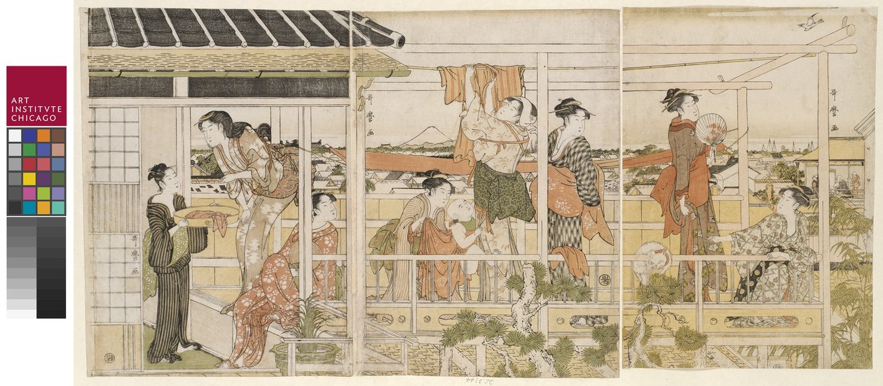 Ruhaszárítás alkotó: Kitagawa Utamaro