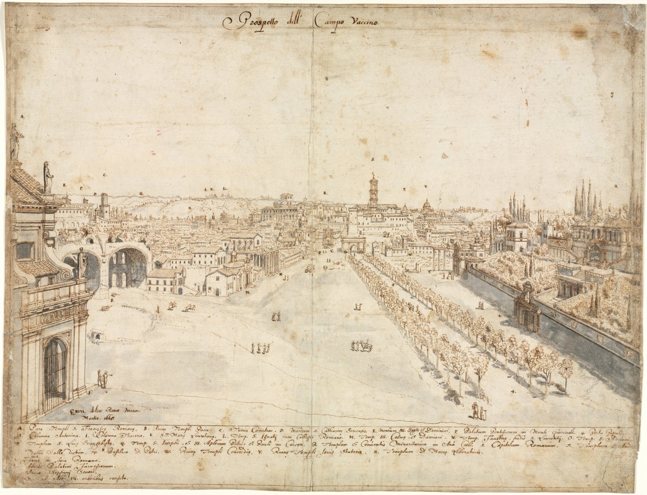Tizennyolc kilátás Rómáról: A Campo Vaccino (a római fórum) alkotó: Kitagawa Utamaro